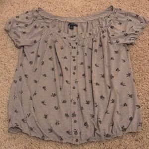 Grey Flowered T-shirt